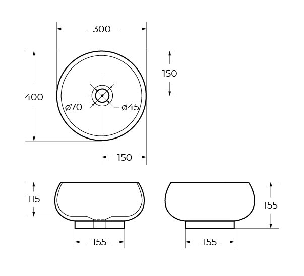 Раковина накладная BelBagno BB1065