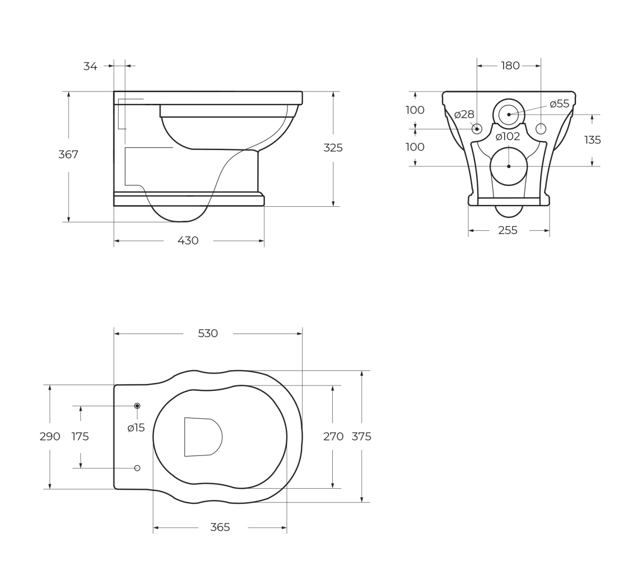 Унитаз подвесной безободковый с сиденьем BelBagno BOHEME BB115CH/BB115SC