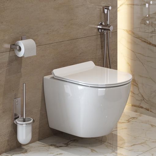 купить Унитаз подвесной Cezares STYLUS CZR-513-TH-R безободковый с сиденьем CZR-2011-SC 