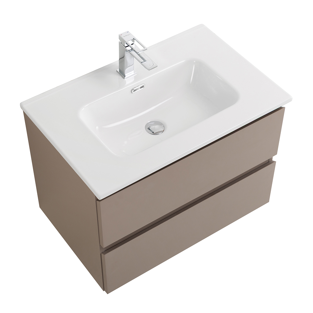 Тумба с раковиной подвесная BelBagno KRAFT-600-2C-SO-CO Бежевый матовый, раковина белая BB600ETL