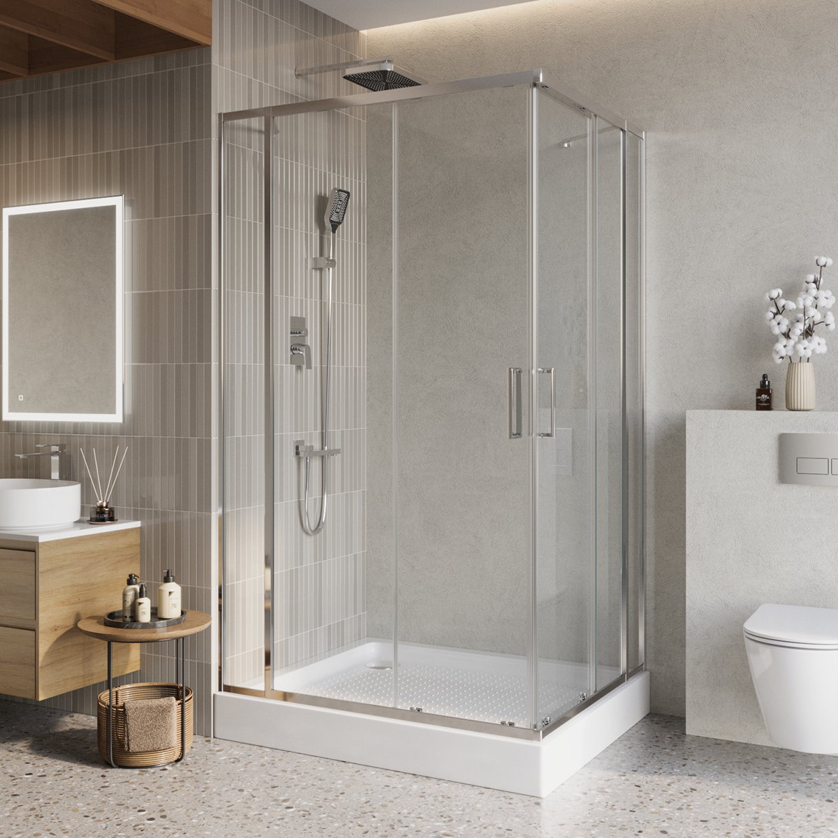 купить Душевой уголок LUCE-AH-22-130/100-C-Cr 