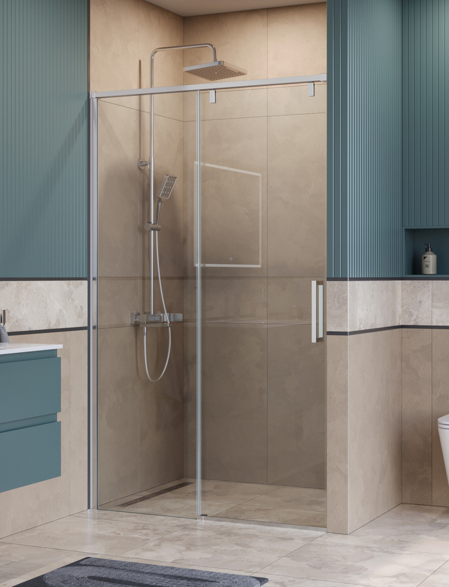 Душевая дверь шириной 130см BelBagno SOFT_CLOSE-1-BF-1-130-C-Cr профиль хром, стекло прозрачное