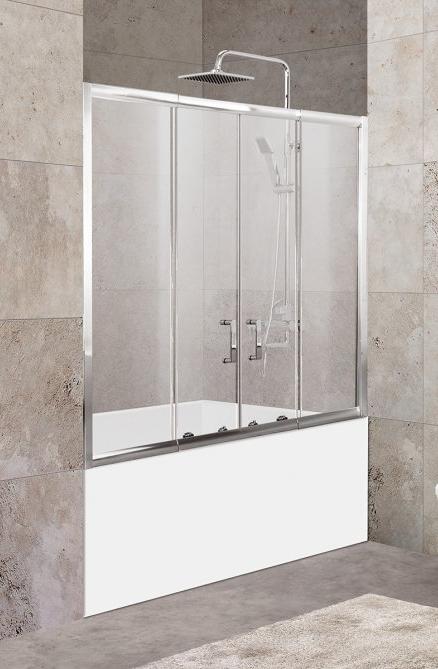 Шторка на ванну BelBagno UNIQUE-VF-2-150/180-140-P-Cr
