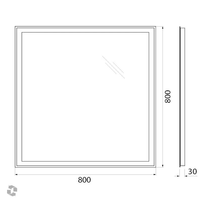 Зеркало BelBagno SPC-GRT-800-800-LED-BTN