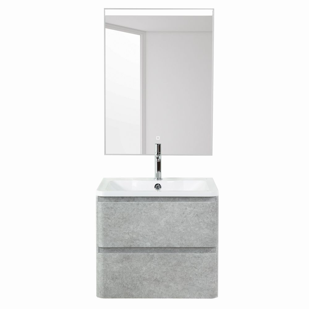 Тумба подвесная с раковиной BelBagno ALBANO-600-2C-SO-CVG Cemento Verona Grigio, раковина BB600/455-LV-MR-ALR