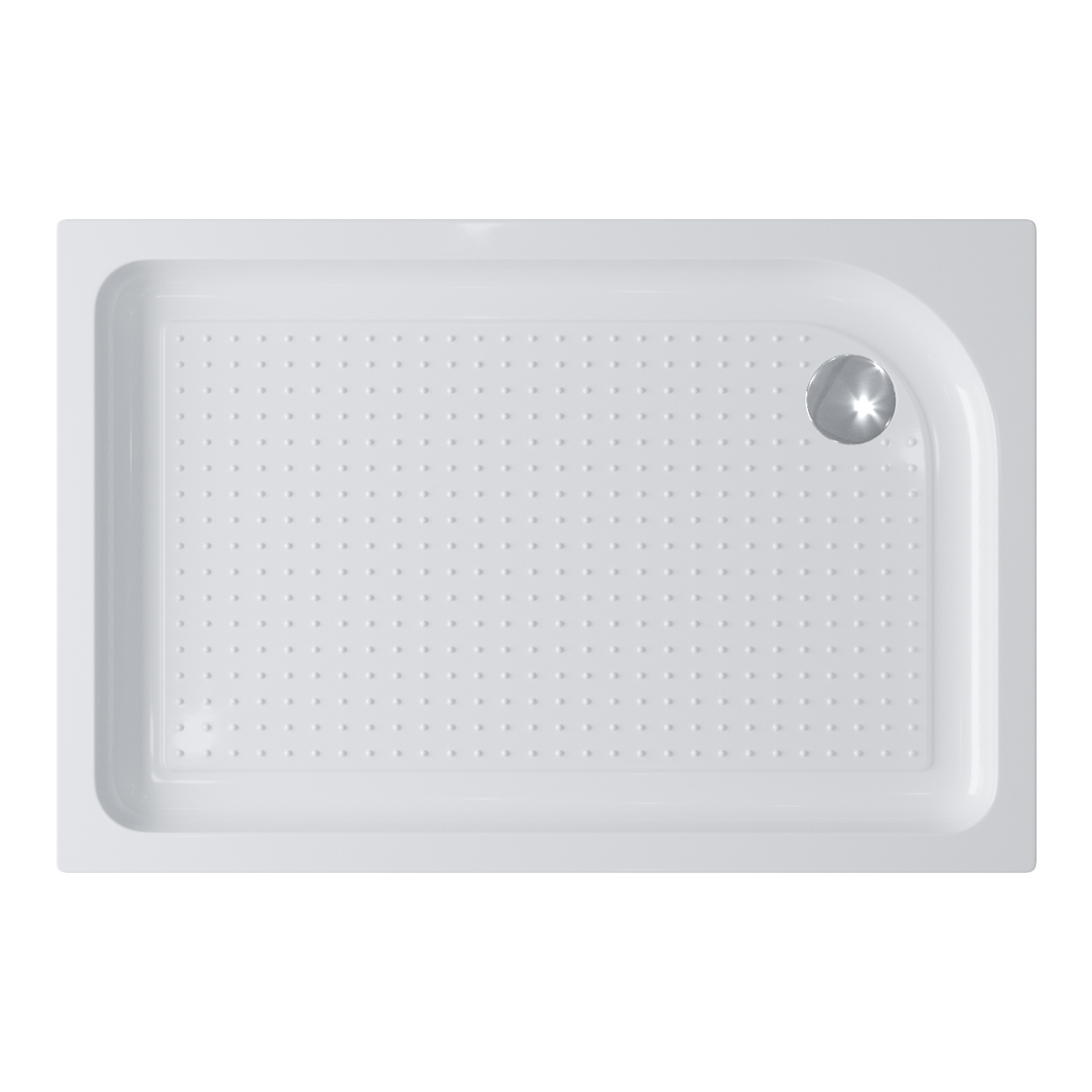 Акриловый поддон 120х80 правосторонний BelBagno TRAY-BB-AH-120/80-15-W-R с сифоном