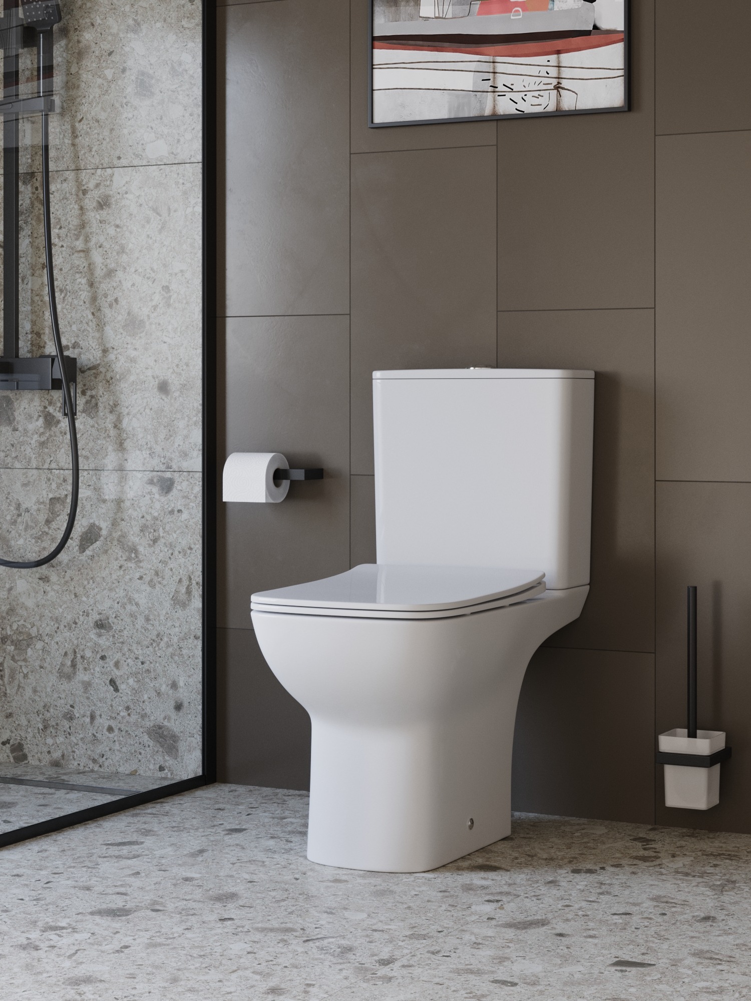 Унитаз-компакт BelBagno ROMANO -TOR BB2803CP/T-TOR/SC с сиденьем и смывом TORNADO