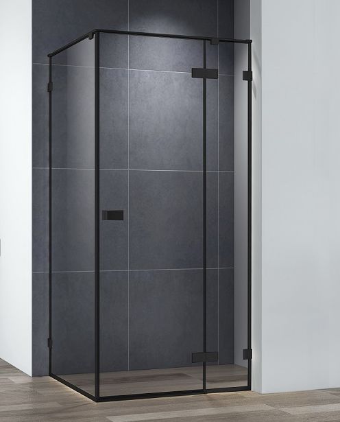 купить Душевой уголок Cezares BELLAGIO-A-1-100-C-NERO, 100х100х197, профиль черный, прозрачное стекло 