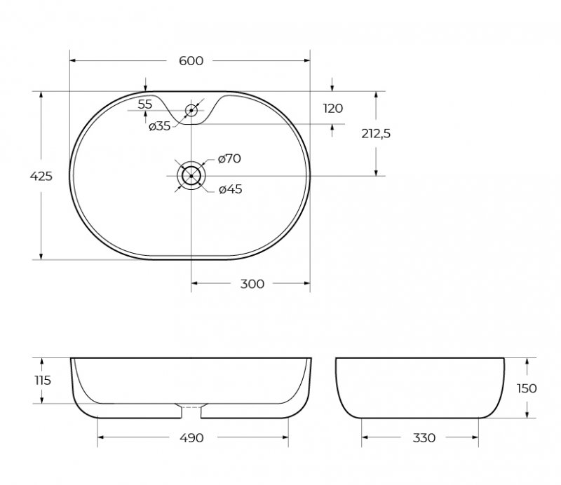 Раковина накладная BelBagno BB1151