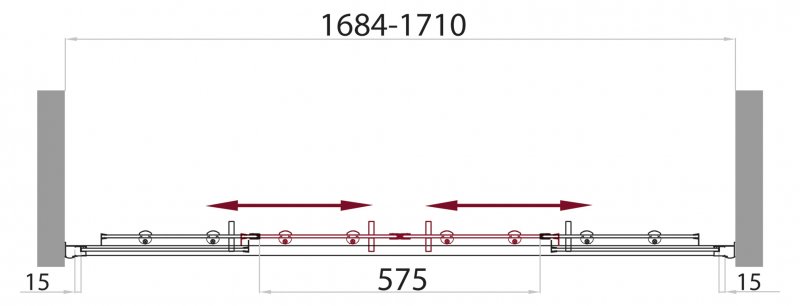 Шторка для ванны в проём BelBagno UNO-VF-2-170/145-C-Cr