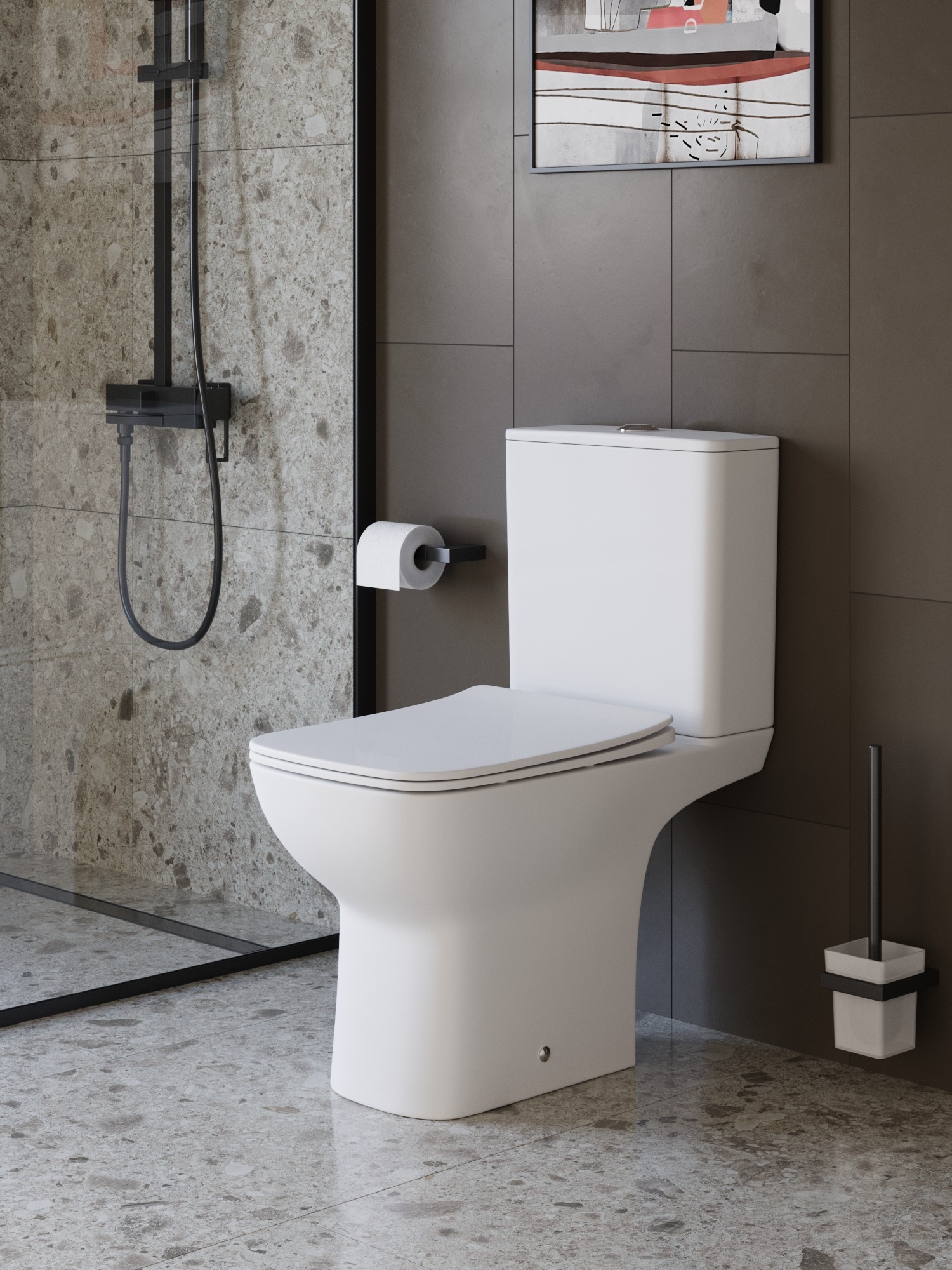 Унитаз-компакт BelBagno ROMANO -TOR BB2803CP/T-TOR/SC с сиденьем и смывом TORNADO
