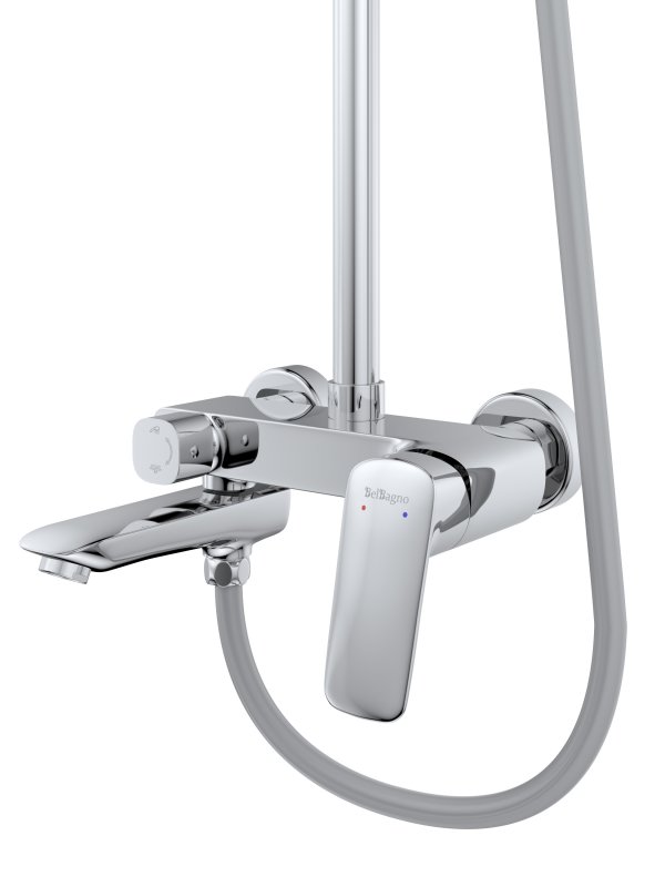 Душевая стойка BelBagno с изливом для ванны DUE-VSCM-CRM 