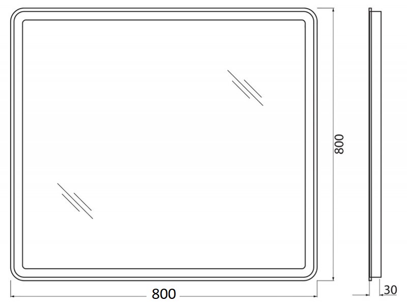 Зеркало BelBagno SPC-MAR-800-800-LED-BTN