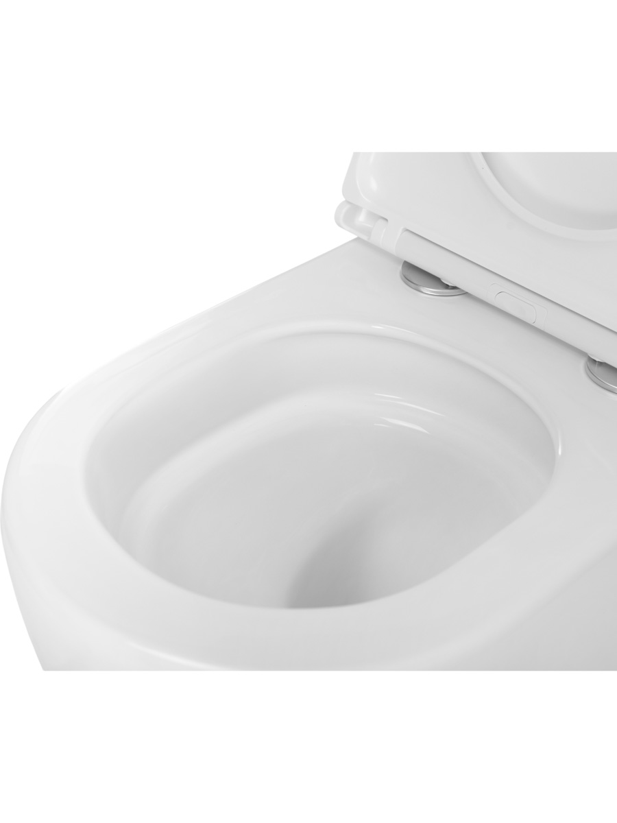Унитаз подвесной BelBagno COMPATTO BB003CH-TOR/SC безободковый с сиденьем и смывом TORNADO 