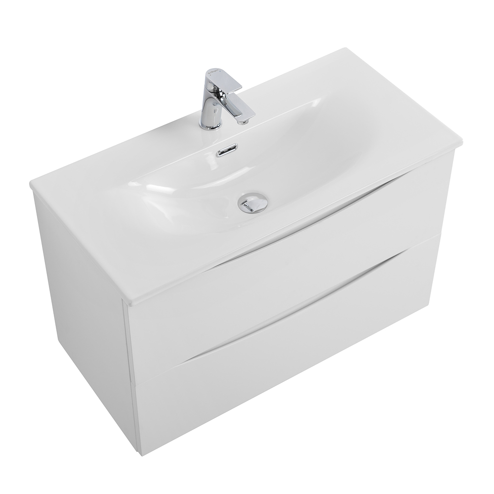 Тумба с раковиной подвесная BelBagno MARINO-CER-MINI-700-2C-SO-BL-P Bianco Lucido, раковина белая BB-8099-3-70