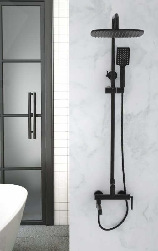 Душевая стойка с изливом BelBagno ACQUA-VSCM-NERO