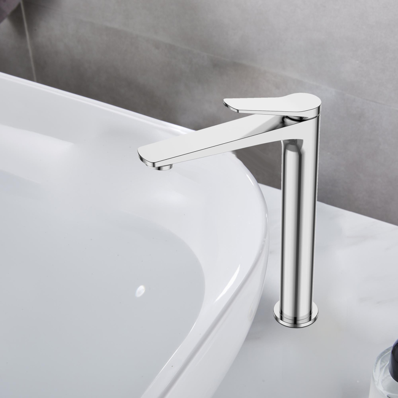 Смеситель BelBagno для накладной раковины, без донного клапана UNIQUE-LMC-CRM-W0
