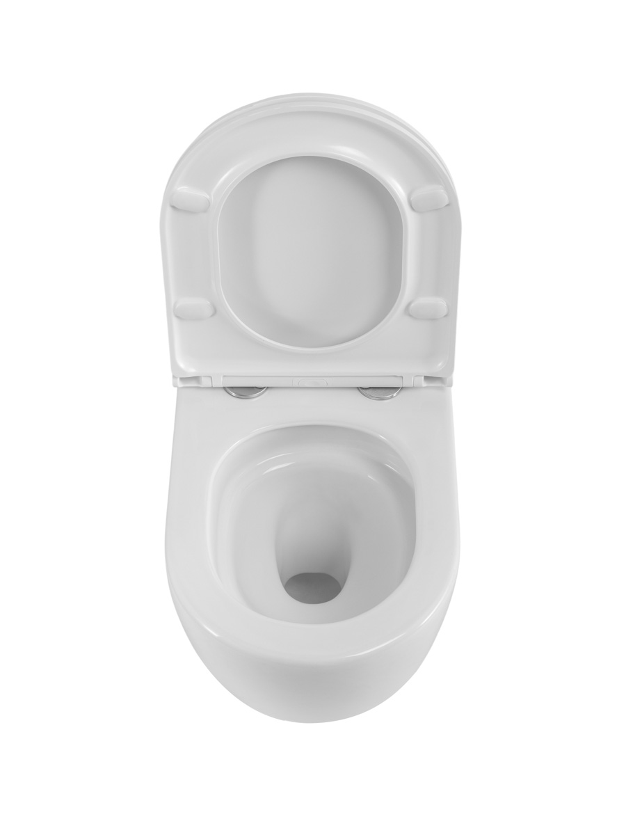 Унитаз подвесной BelBagno COMPATTO BB003CH-TOR/SC безободковый с сиденьем и смывом TORNADO 